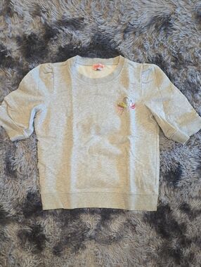 kate spade Light Gray Puff Sleeve Sweatshirt